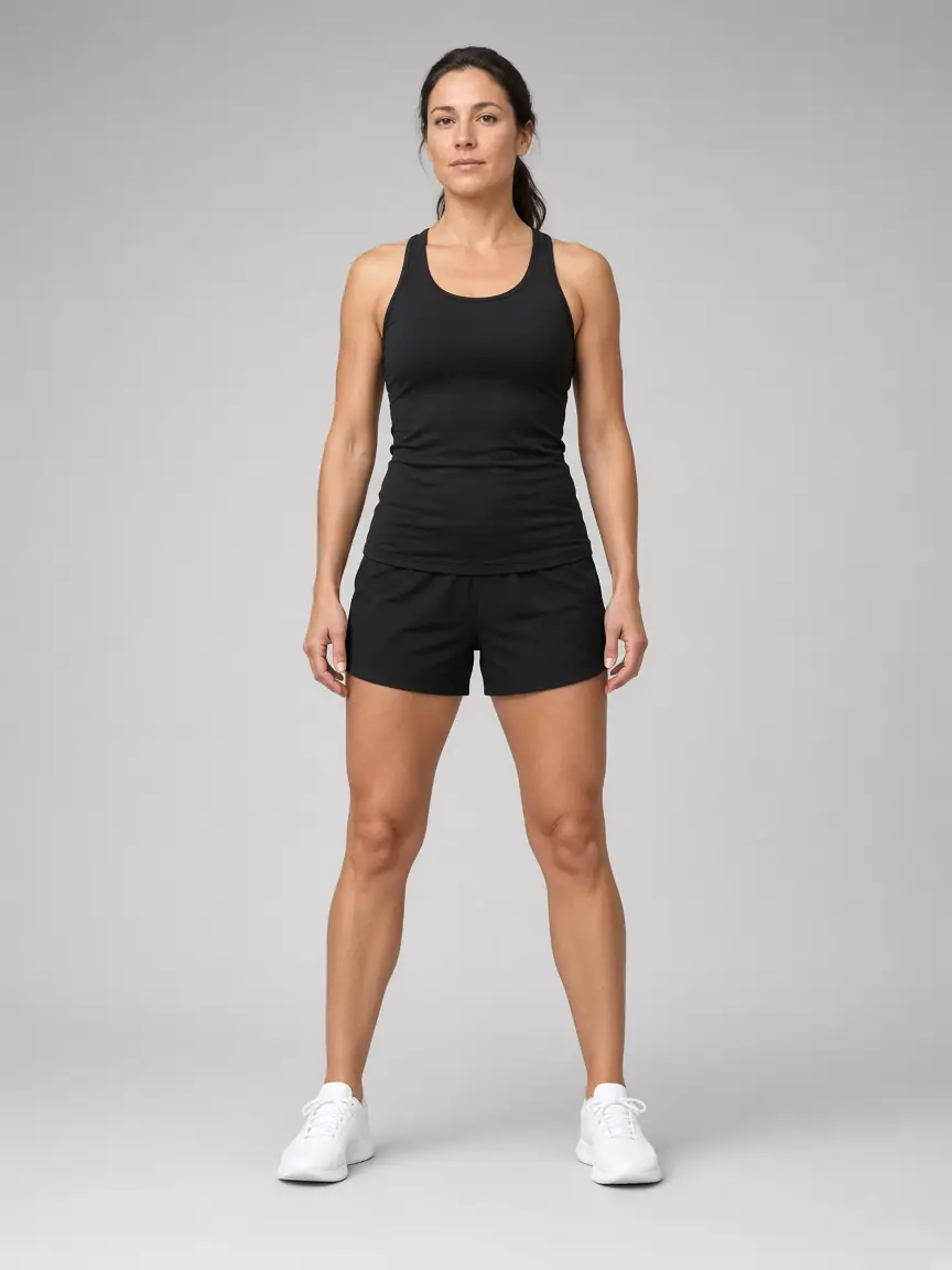 Black run short and training tank
